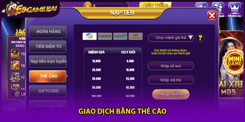 Giao dịch bằng thẻ cào